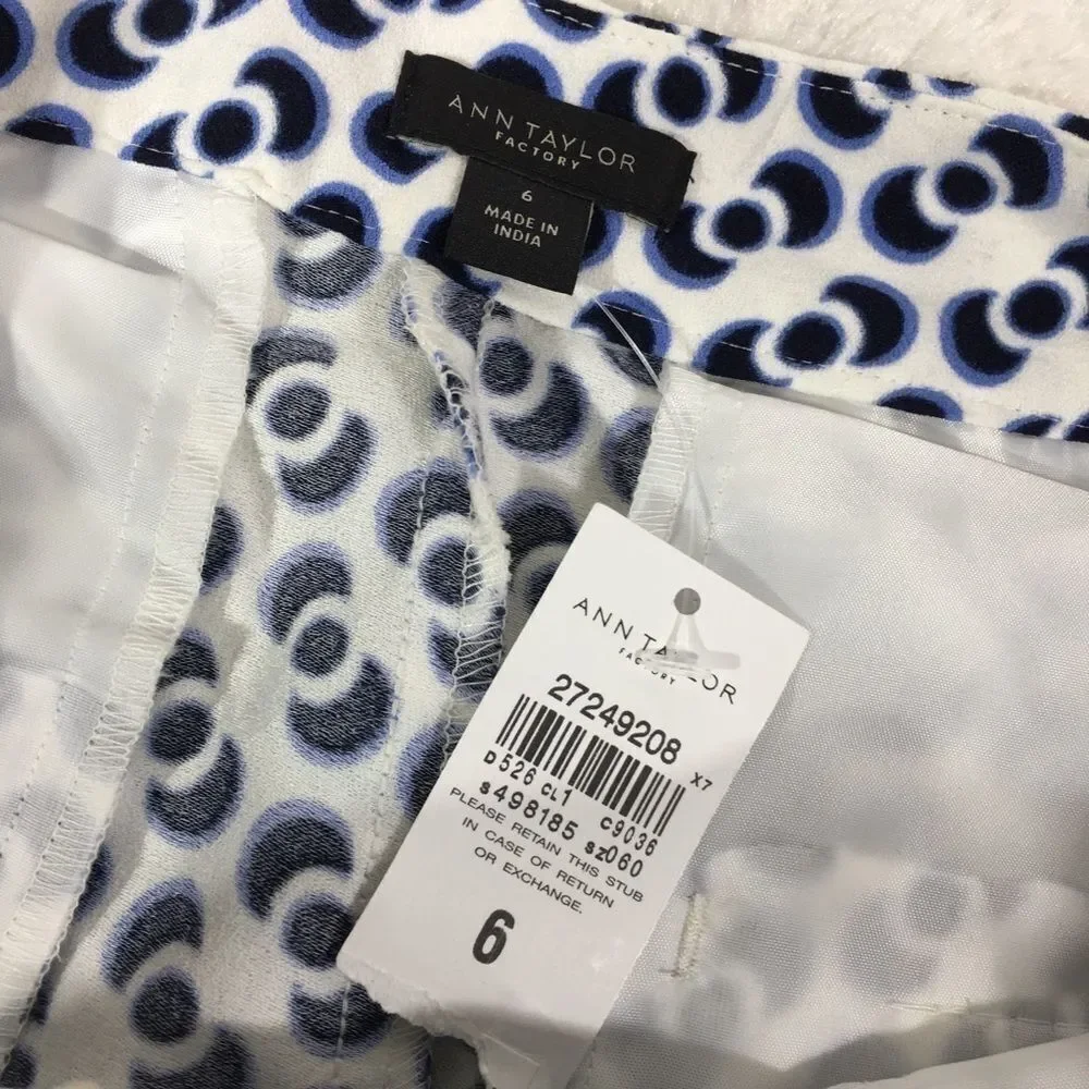 Ann Taylor Factory The Drapey Short sailor flat front printed shorts high waist